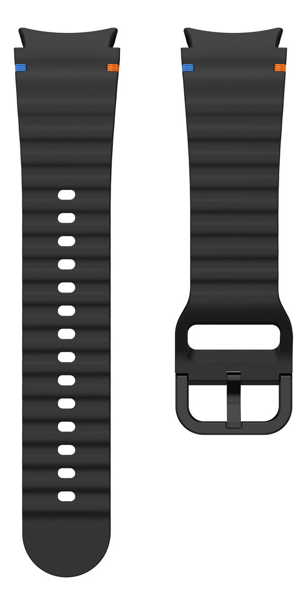 Pulseira De Silicone Ridge 3 Cores 123-alc-07 Marca 123smart Compavel Com Samsung Galaxy Watch 4 5 6 7 Fe 40mm 42mm 43mm 44mm 45mm 46mm 47mm Classic Pro - Cor Preto
