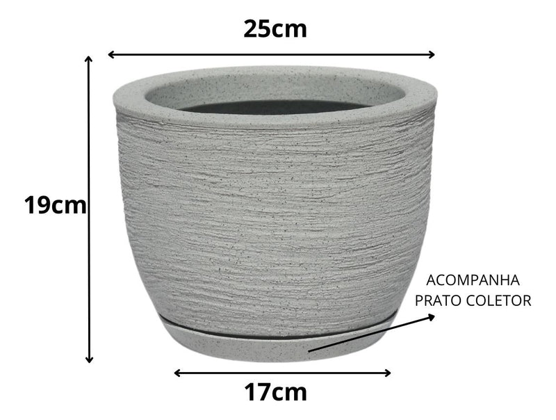 Vaso Planta Decorativo Polietileno Jardim Bojo Escovado N1