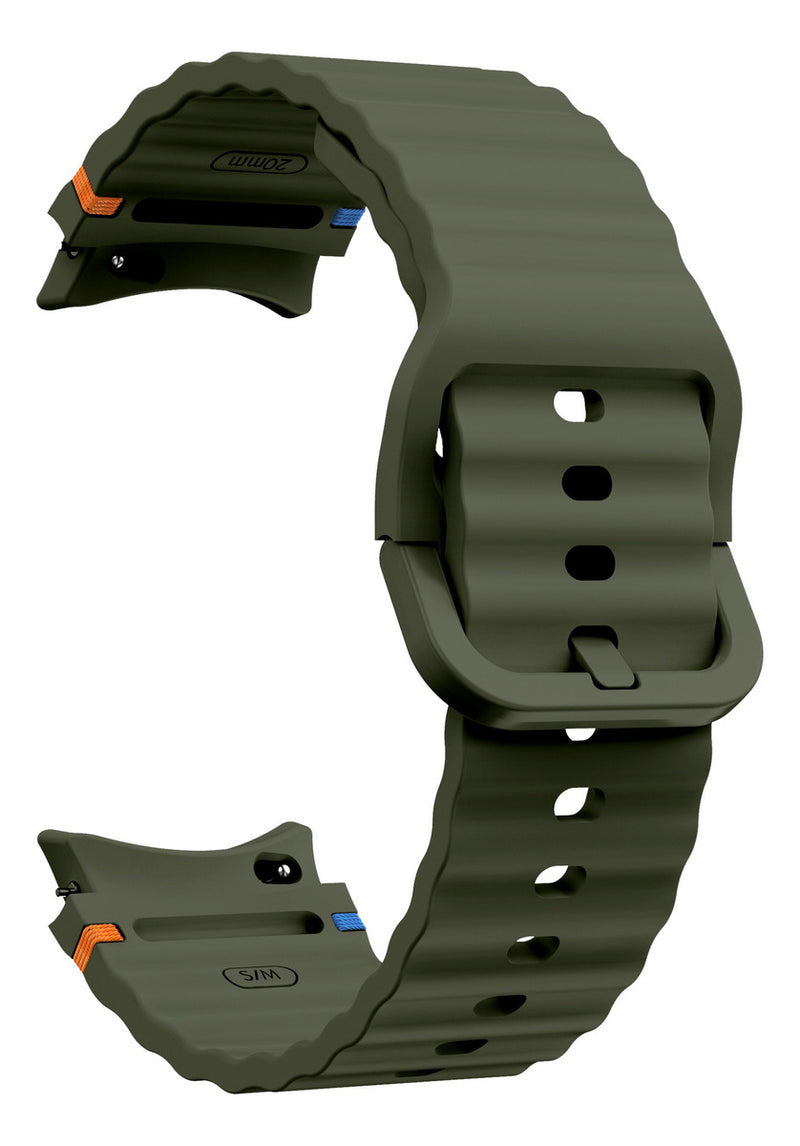 Pulseira De Silicone Ridge 3 Cores 123-alc-07 Marca 123smart Compavel Com Samsung Galaxy Watch 4 5 6 7 Fe 40mm 42mm 43mm 44mm 45mm 46mm 47mm Classic Pro - Cor Preto