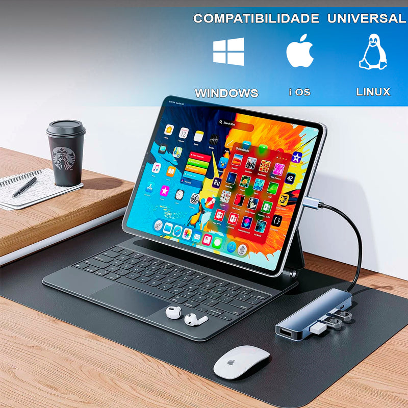 Hub Usb 8 Portas Usb 3.0 5 Gbps Extensor Adaptador Usb 3.0 Computador Pc Notebook Pdo Store