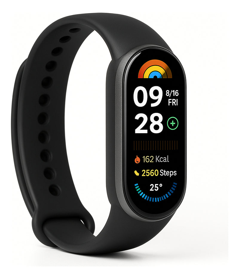3x Pulseira Silicone Para Smartband Mi Band 9 Miband 9 Cor Preto/Preto/Preto Largura da pulseira 15 cm