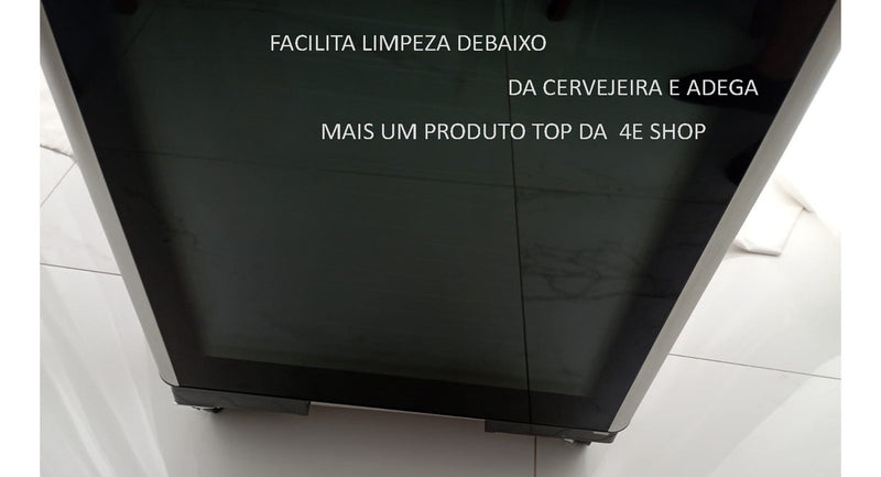 Suporte Geladeira Maquina De Lavar Lava E Seca 4 Pé 4 Roda