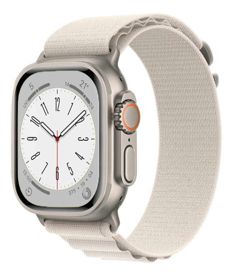 Pulseira Alpine para apple watch ultra 49mm/45mm/44mm/42mm de larguras feita em nylon/ elastano fivela (g-hook loop) cor preto comprimento total 21