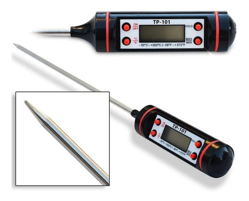 Termômetro Culinário Digital Espeto Cozinha Comida Prova d'agua Resistente -50°c À 300°c Marca inv Tech