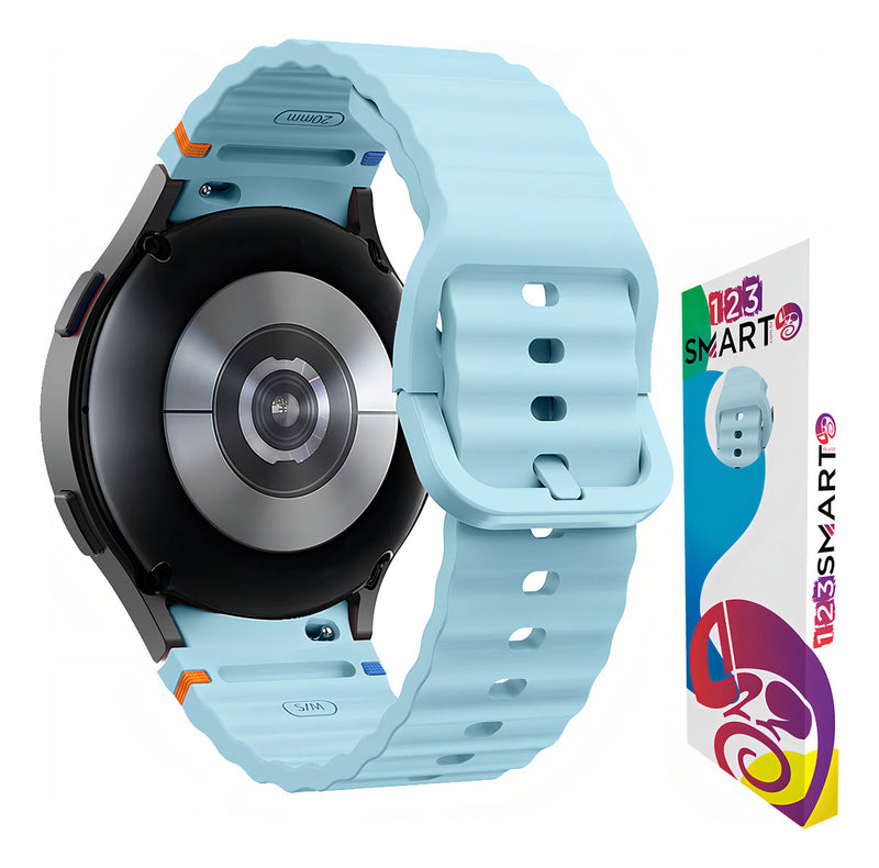 Pulseira De Silicone Ridge 3 Cores 123-alc-07 Marca 123smart Compavel Com Samsung Galaxy Watch 4 5 6 7 Fe 40mm 42mm 43mm 44mm 45mm 46mm 47mm Classic Pro - Cor Preto