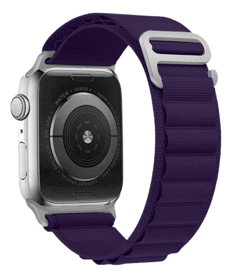 Pulseira Alpine para apple watch ultra 49mm/45mm/44mm/42mm de larguras feita em nylon/ elastano fivela (g-hook loop) cor preto comprimento total 21