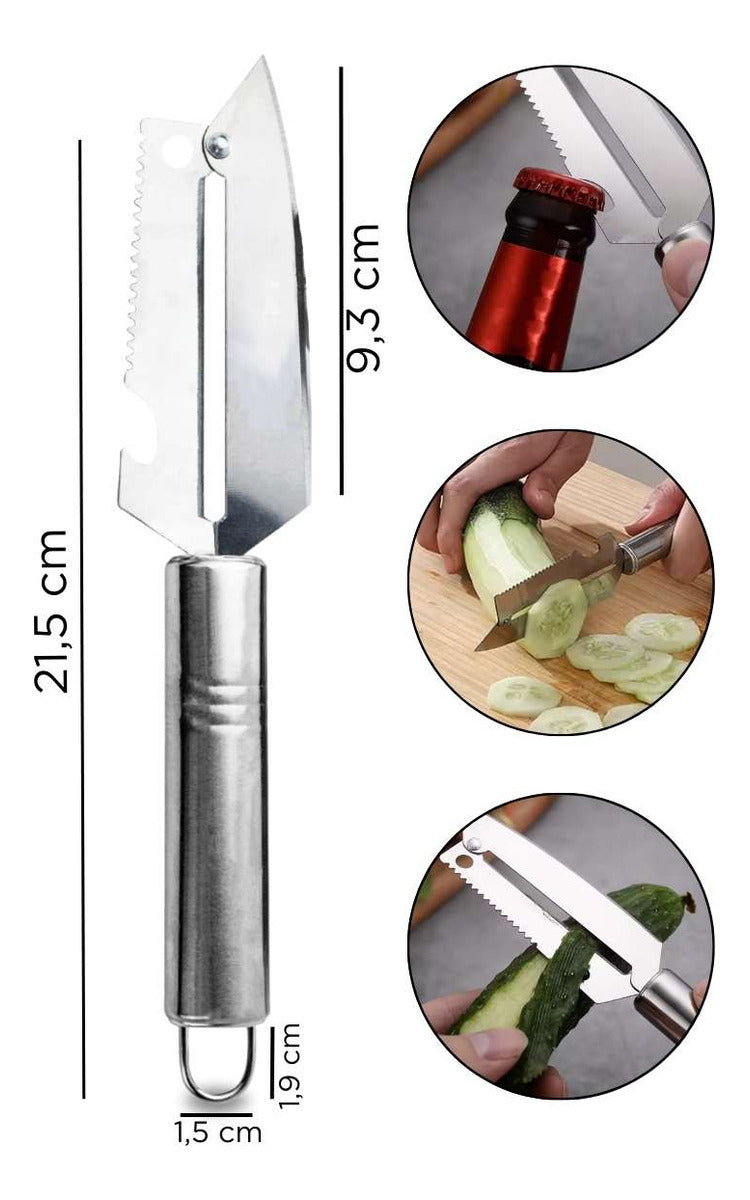 Kit 3 Peças Descascadores Aço Inox Cozinha Utensílios