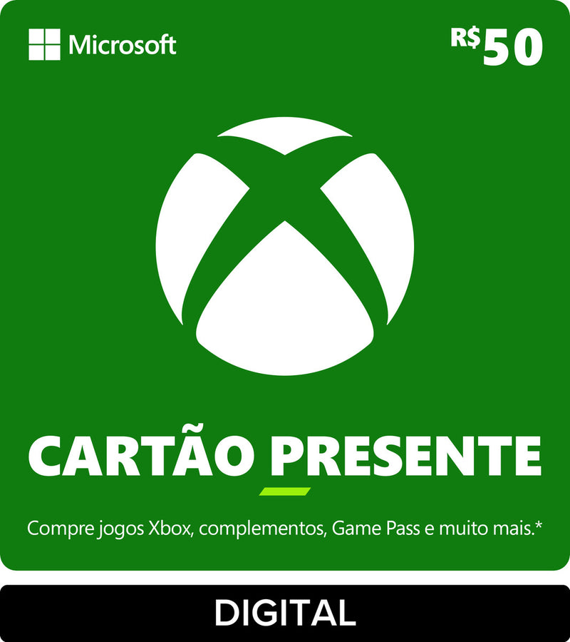 Xbox Cartão Presente R$ 50 Gift card (Digital)
