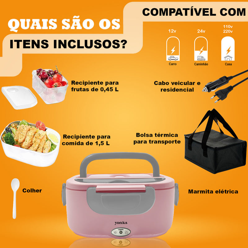 Marmita Elétrica Yonks Bivolt Carro/casa 12v/24v E 110v/220v