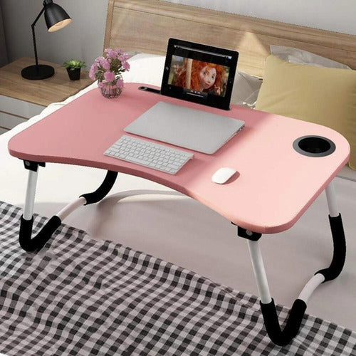 Mesa Suporte Notebook Dobrável Cama Sofá Trabalho Estudo Cor Preto