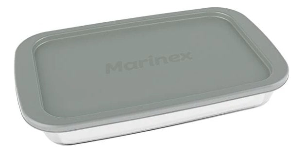 Assadeiras Jogo 6 Assadeiras de Vidro com Tampa Cor Cinza - Marinex