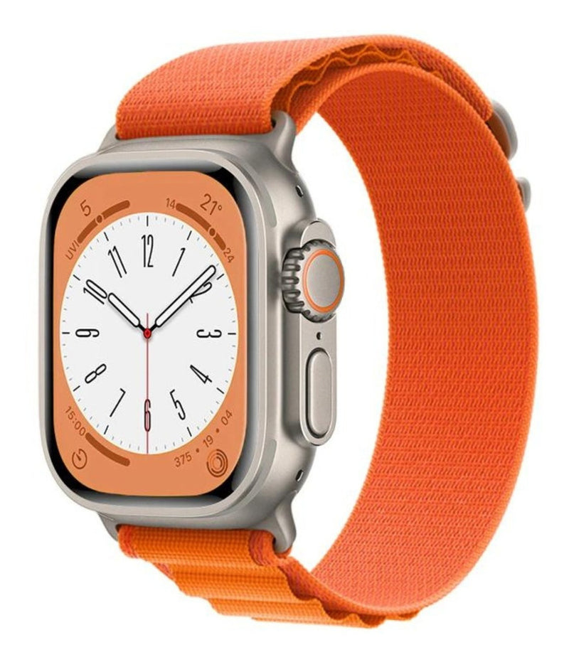 Pulseira Alpine para apple watch ultra 49mm/45mm/44mm/42mm de larguras feita em nylon/ elastano fivela (g-hook loop) cor preto comprimento total 21