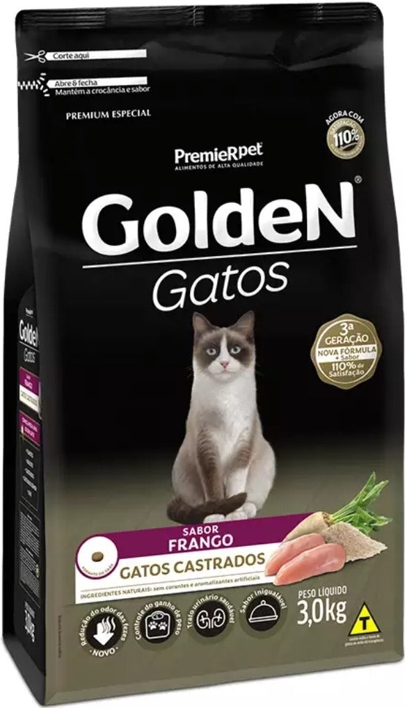Alimento Golden Premium Especial Castrados para gato adulto sabor salmão de 3 kg