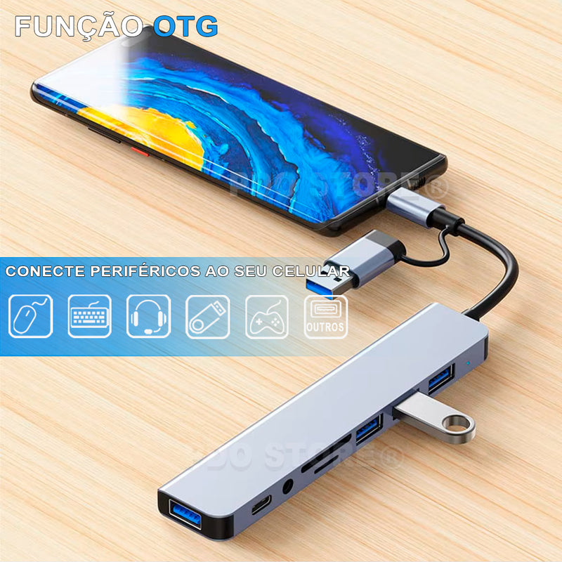 Hub Usb 8 Portas Usb 3.0 5 Gbps Extensor Adaptador Usb 3.0 Computador Pc Notebook Pdo Store