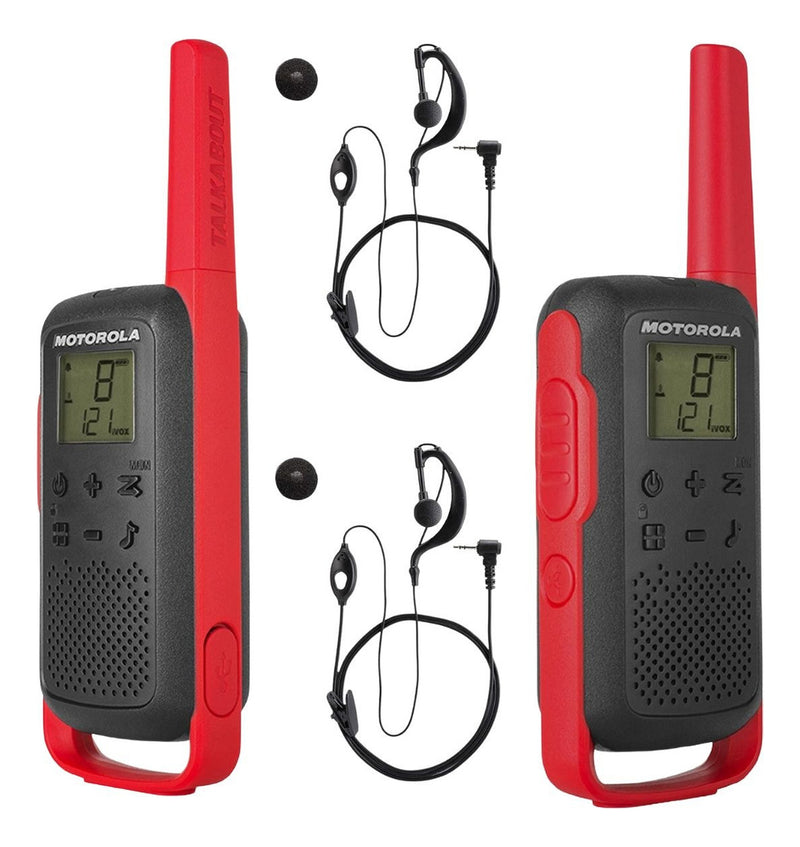 Rádio Comunicador Talkabout Motorola T210BR Alcance Até 32km UHF Cor Vermelho e Preto