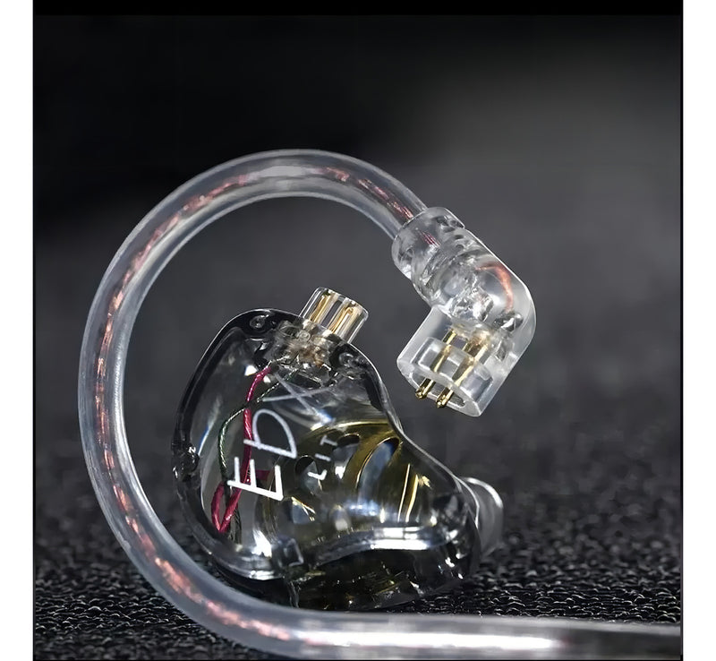 Fone De Ouvido Kz Edx Lite Dj Musical Retorno Palco In-ear Cor Fume