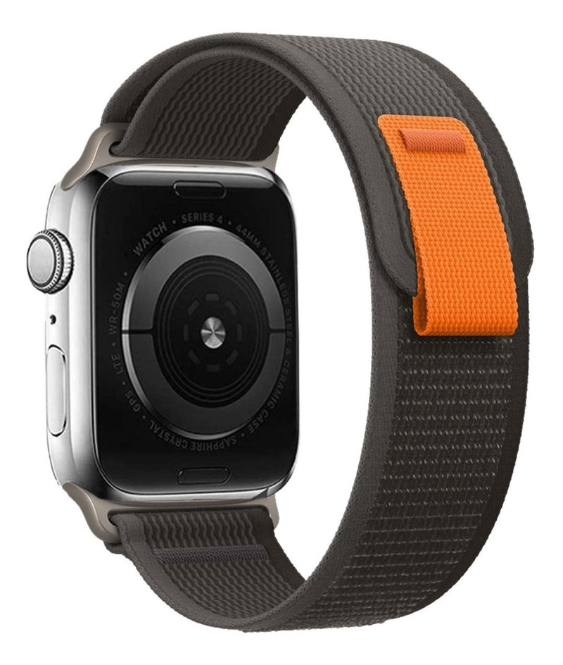 Pulseira Alpine para apple watch ultra 49mm/45mm/44mm/42mm de larguras feita em nylon/ elastano fivela (g-hook loop) cor preto comprimento total 21