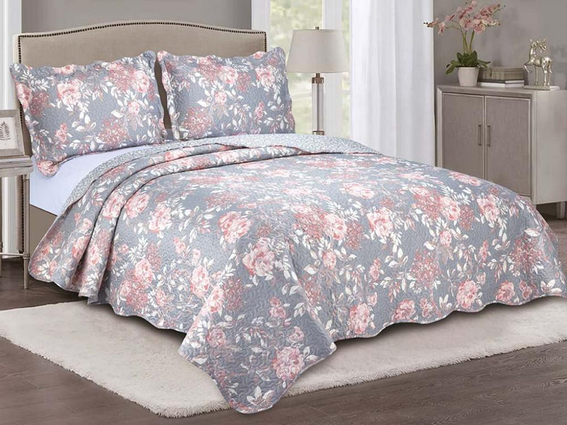 Kit Cobre Leito Colcha Queen Patchwork Evolution Dupla Face 3 pçs Camesa