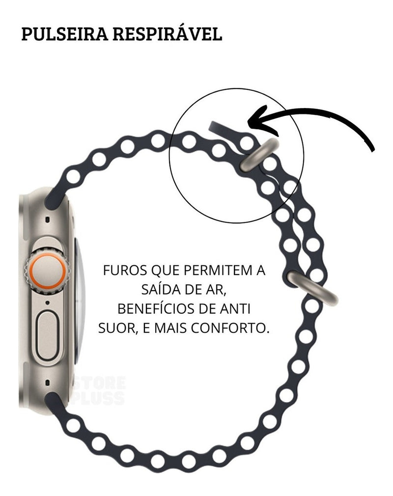 Pulseira Oceano Para Apple Watch Ultra 49mm Cor Lilás