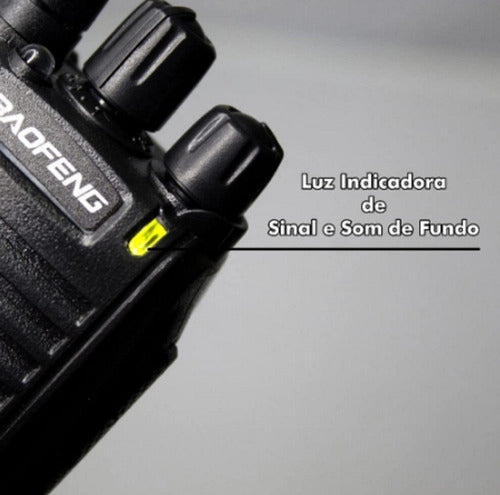 Kit 2 Walkie Talkie Bf-777s Radio Comunicador Fone Baofeng Cor Preto