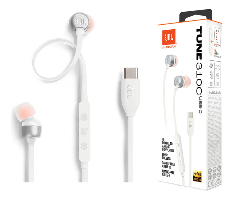 Fone de Ouvido Com Fio Tune 310C USB-C JBL - Preto