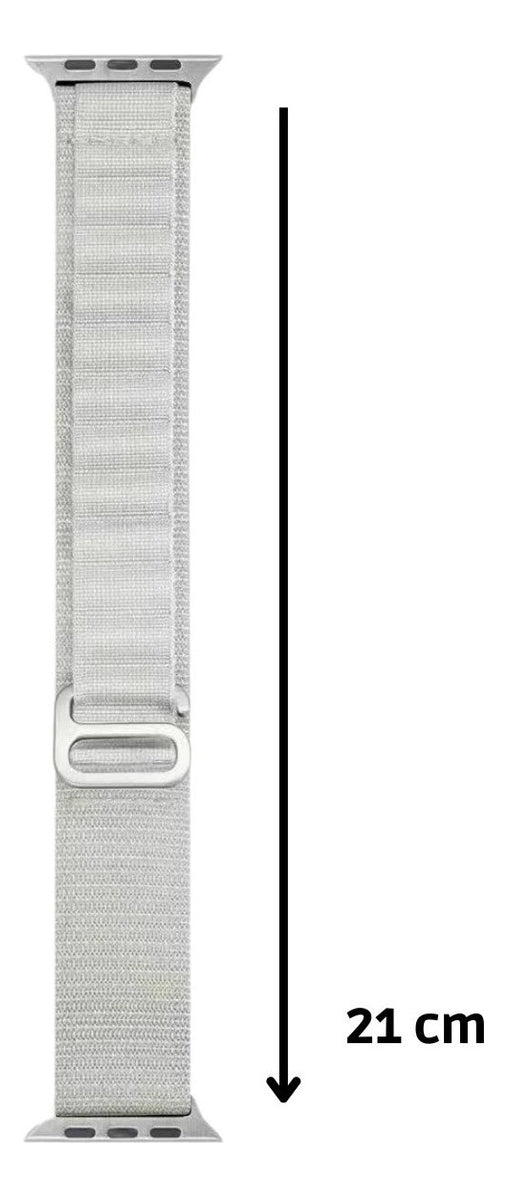 Pulseira Alpine para apple watch ultra 49mm/45mm/44mm/42mm de larguras feita em nylon/ elastano fivela (g-hook loop) cor preto comprimento total 21