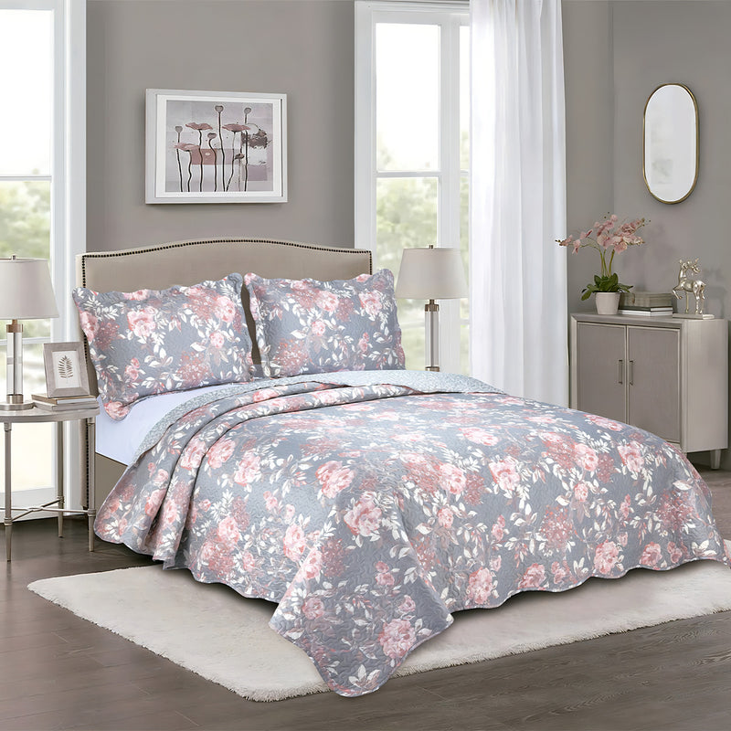 Kit Cobre Leito Colcha Queen Patchwork Evolution Dupla Face 3 pçs Camesa