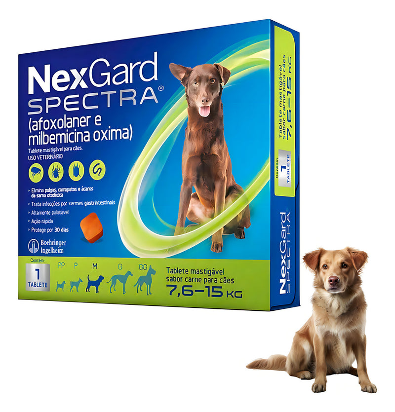 Nexgard Spectra P/ Cães De 7,6kg a 15kg C/1 Tablete