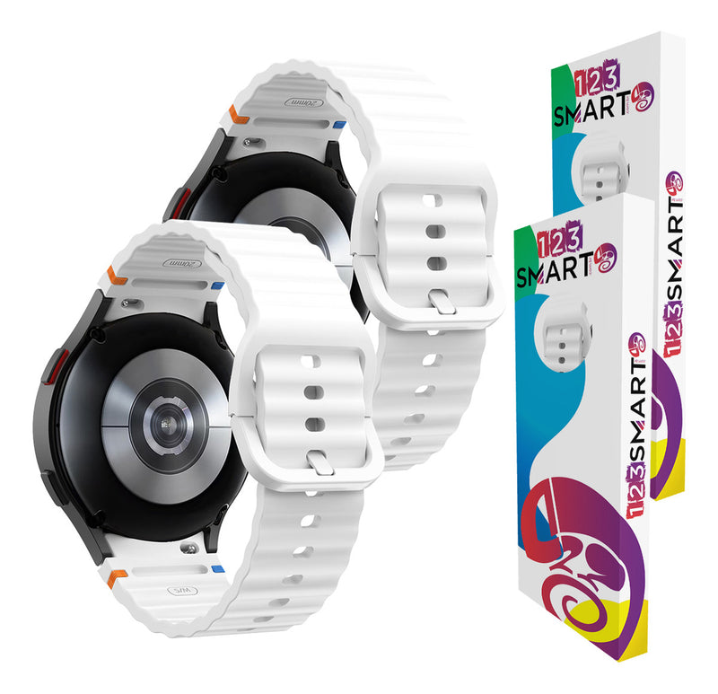 Pulseira De Silicone Ridge 3 Cores 123-alc-07 Marca 123smart Compavel Com Samsung Galaxy Watch 4 5 6 7 Fe 40mm 42mm 43mm 44mm 45mm 46mm 47mm Classic Pro - Cor Preto
