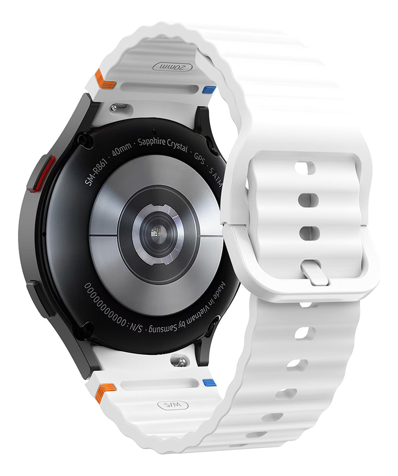 Pulseira De Silicone Ridge 3 Cores 123-alc-07 Marca 123smart Compavel Com Samsung Galaxy Watch 4 5 6 7 Fe 40mm 42mm 43mm 44mm 45mm 46mm 47mm Classic Pro - Cor Preto