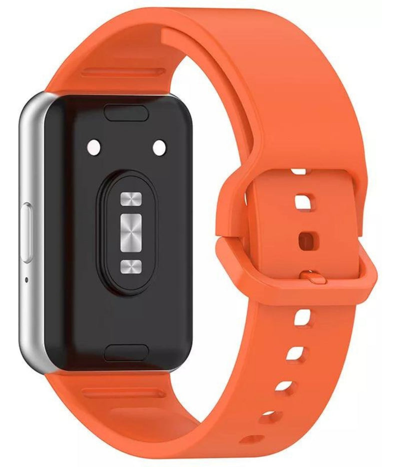 Pulseira Fecho Silicone Para Samsung Galaxy Fit 3 Sm-r390 Cor Nude Largura Da Pulseira 20 Mm