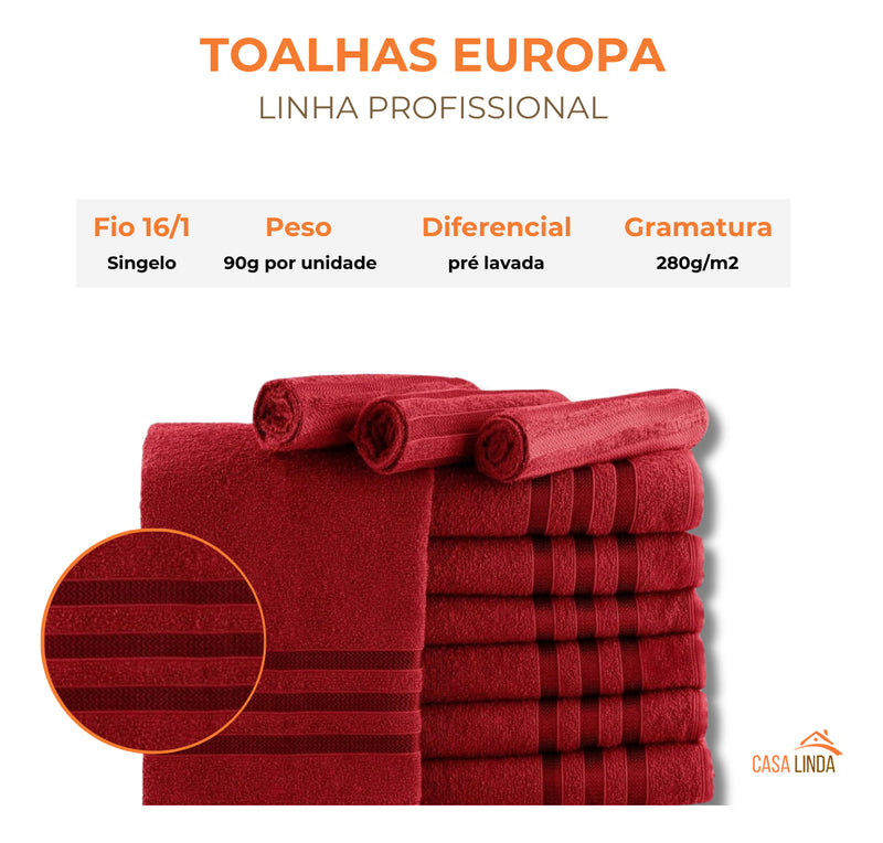 Kit 5 Toalhas De Rosto Para Salão 45x70 - Europa - Color