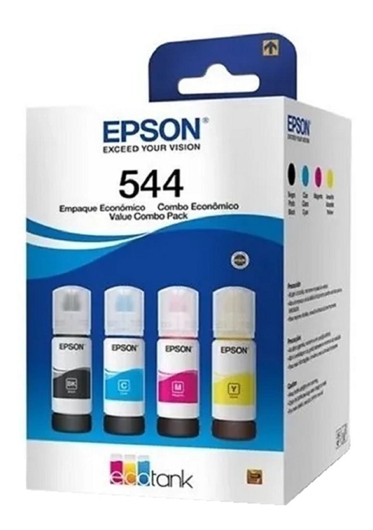 Kit Refil Epson 544 Preto Amarelo Ciano Magenta Tinta 4 cores