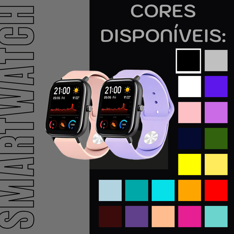 Pulseira Borracha 20mm Amazfit Gts 2 3 4 Mini Galaxy Active Cor Verde Largura 20 mm