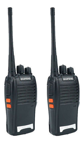 Kit 2 Radio Comunicador Walk Baofeng 777s Alcance 9km Bandas de freqüência UHF Cor Preto