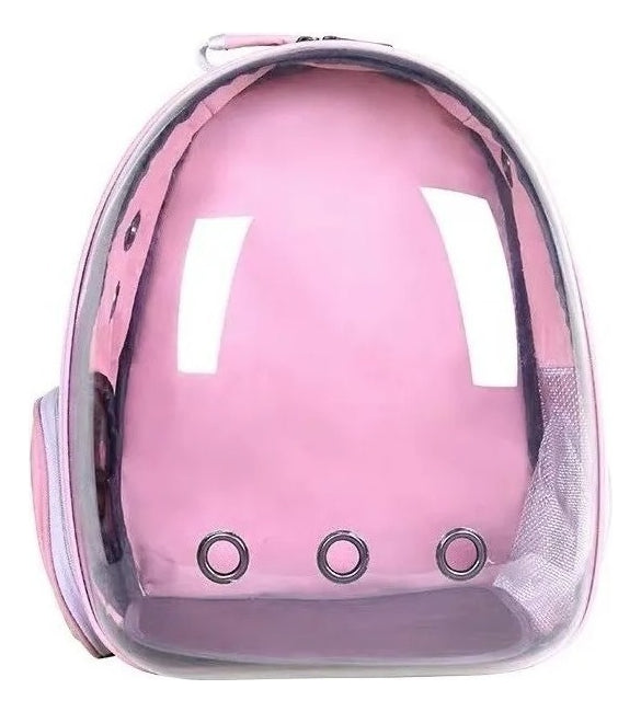 Mochila Para Carregar Gatos Com Capsula Bolha Transparente Cor Cinza