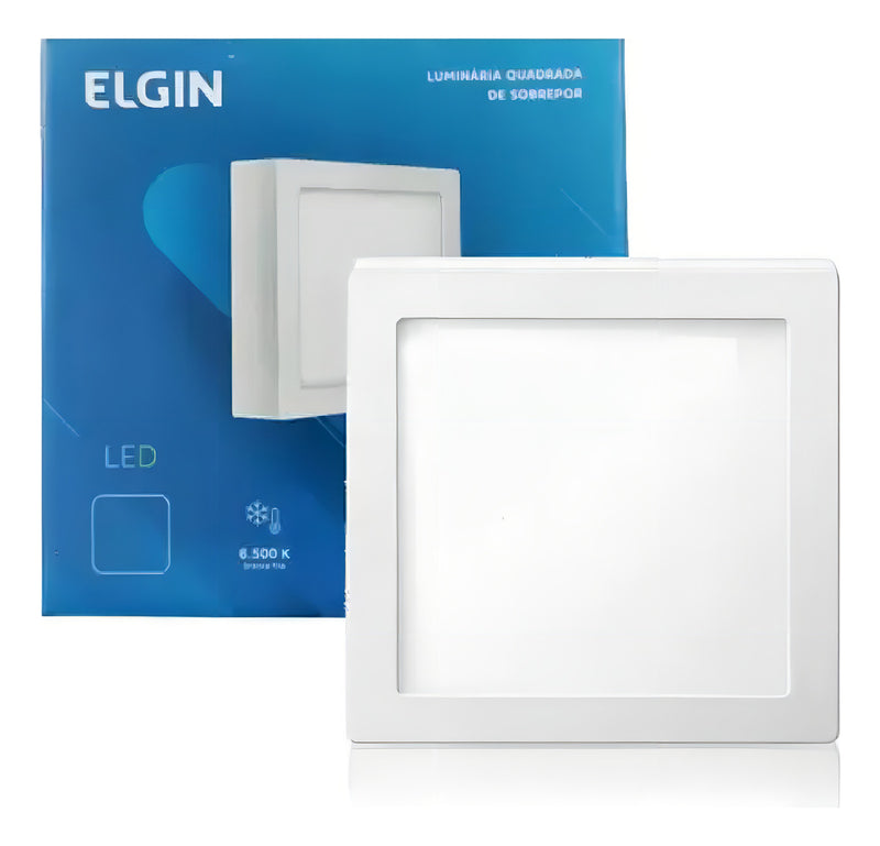 Plafon Led Quadrado Sobrepor 18w 6500k Branco Frio Elgin
