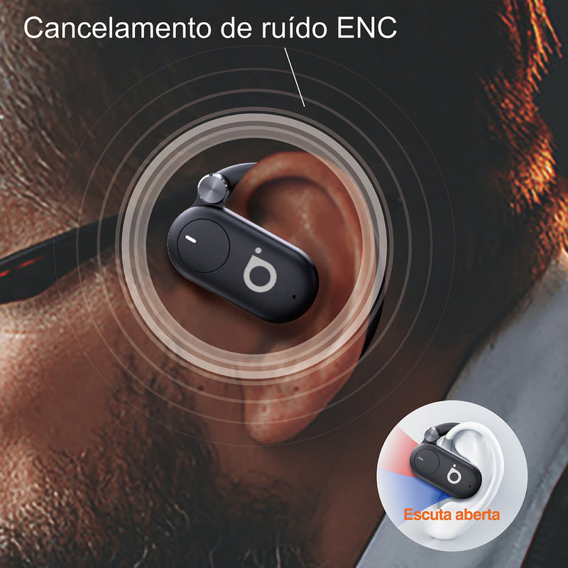 Fone De Ouvido Sem Fio, Bluetooth 5.4, Ows Esportivo, Estéreo Hi-fi, Enc(chamada Hd Bluetooth), Bateria De 30 Horas De Duração, 100h Standby, Tws Corrida Ciclismo, Basike Ba-fon001 Cor Preto