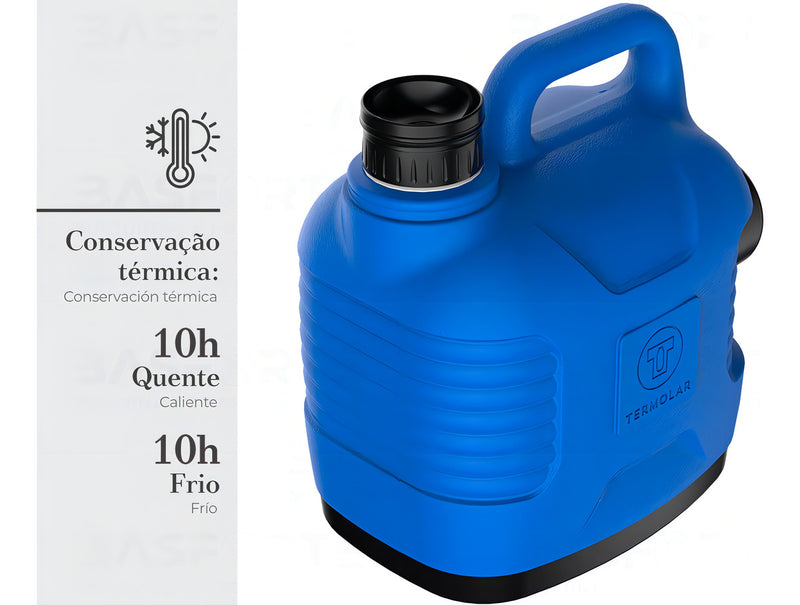 Garrafa térmica Super Thermo Thermolar de 5 litros com tampa primária preta