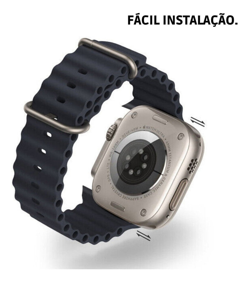 Pulseira Oceano Para Apple Watch Ultra 49mm Cor Rosa-claro