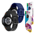 Pulseira De Silicone Ridge 3 Cores 123-alc-07 Marca 123smart Compavel Com Samsung Galaxy Watch 4 5 6 7 Fe 40mm 42mm 43mm 44mm 45mm 46mm 47mm Classic Pro - Cor Preto