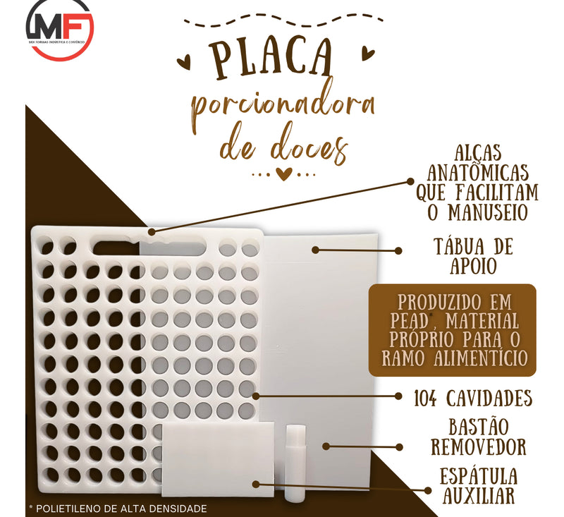 Placa Porcionadora De Doces (brigadeiro, Beijinho) Mix Formas 15g Cor Branco