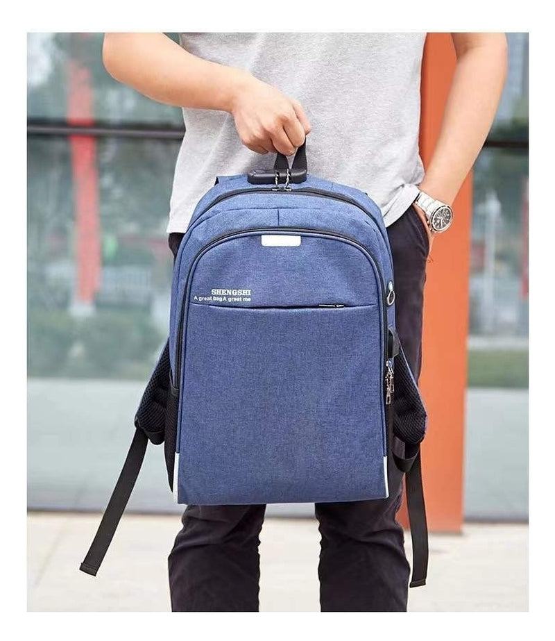 Mochila Anti Furto Polares Notebook Saída Cabo Aux Usb E Fone Ouvido Cor Preto