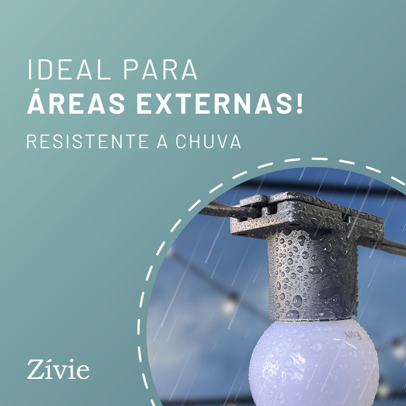 Varal De Luzes 30mts 30 Lâmpadas Festão Completo
