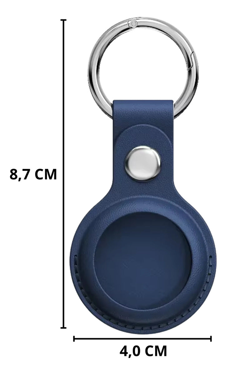 Capa Case De Couro Para Airtag Com Chaveiro Premium
