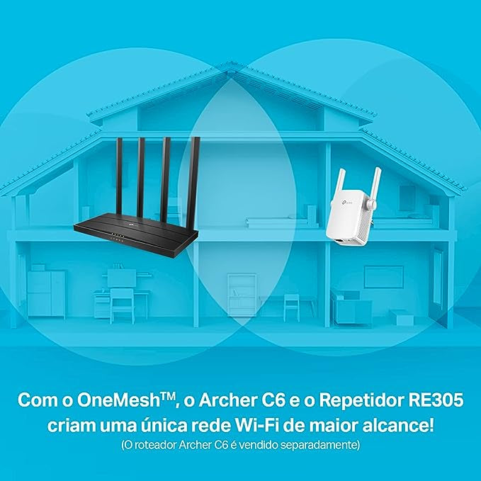 Repetidor de Sinal Wi-fi V1 Ac1200 - Re305 Cor Branco Tp-link