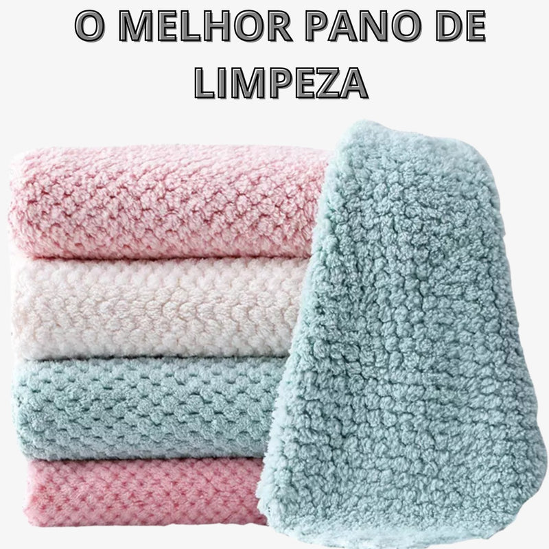10 Un Pano Reutilizável Flanela De Limpeza Limpa Tudo Melhor