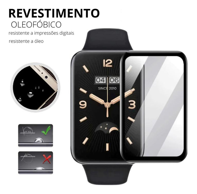 Pulseira Silicone Borracha Para Xiaomi Amazfit Band 7 + Pel Cor Lilás