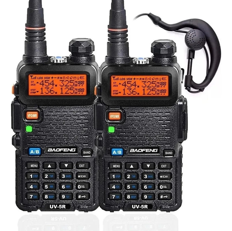 Kit 2 Rádio Ht Dual Band Uhf E Vhf Baofeng Uv5r Rádio