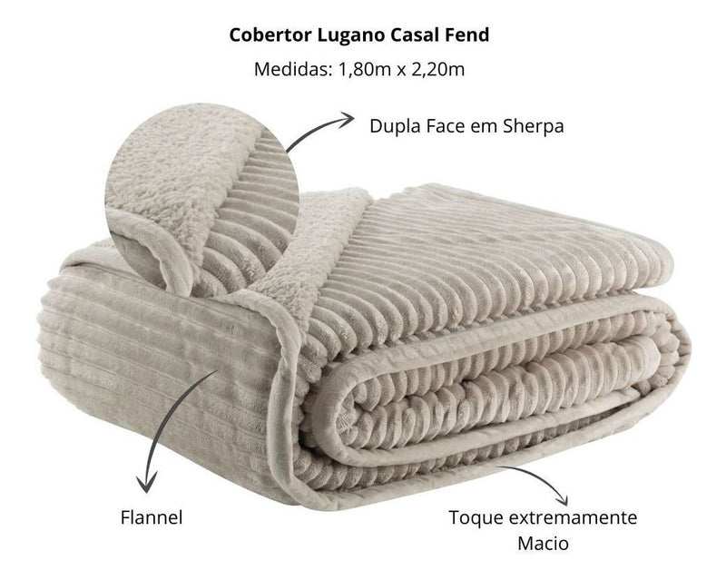 Cobertor King Kacyumara 2,40x2,60m Lugano Com Sherpa Cor Rose Lugano